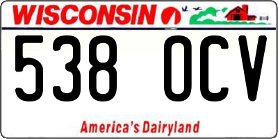WI license plate 538OCV