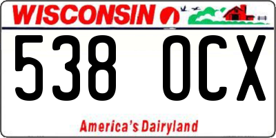 WI license plate 538OCX