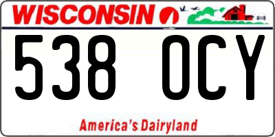 WI license plate 538OCY