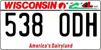 WI license plate 538ODH