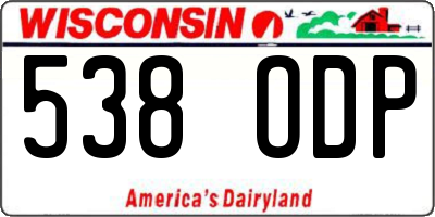 WI license plate 538ODP