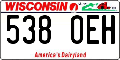 WI license plate 538OEH