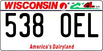 WI license plate 538OEL