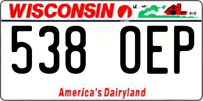 WI license plate 538OEP