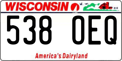WI license plate 538OEQ