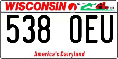 WI license plate 538OEU