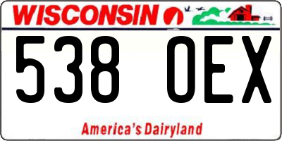 WI license plate 538OEX