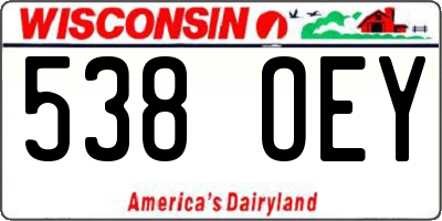 WI license plate 538OEY