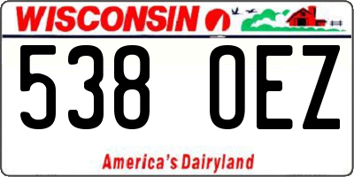 WI license plate 538OEZ