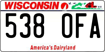 WI license plate 538OFA