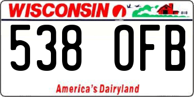 WI license plate 538OFB