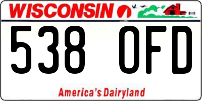 WI license plate 538OFD