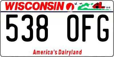 WI license plate 538OFG
