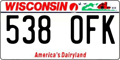 WI license plate 538OFK