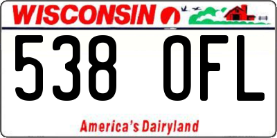 WI license plate 538OFL