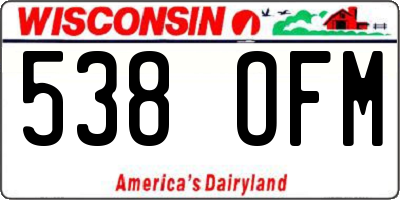 WI license plate 538OFM