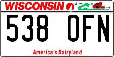 WI license plate 538OFN