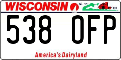 WI license plate 538OFP