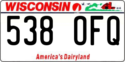 WI license plate 538OFQ