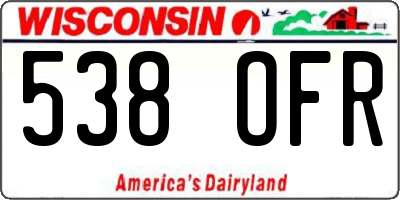 WI license plate 538OFR