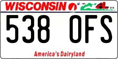 WI license plate 538OFS