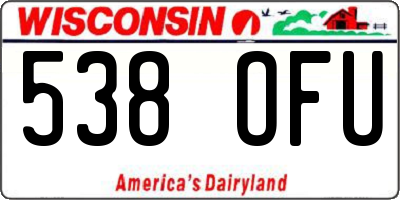 WI license plate 538OFU