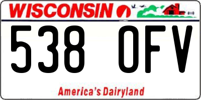 WI license plate 538OFV