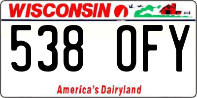 WI license plate 538OFY