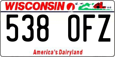 WI license plate 538OFZ