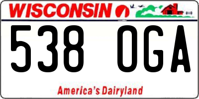 WI license plate 538OGA