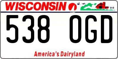 WI license plate 538OGD