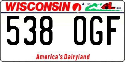 WI license plate 538OGF