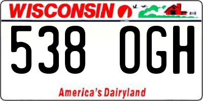 WI license plate 538OGH