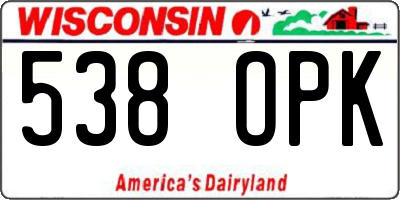 WI license plate 538OPK