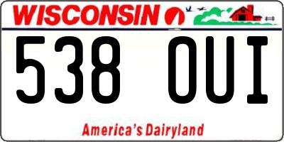 WI license plate 538OUI