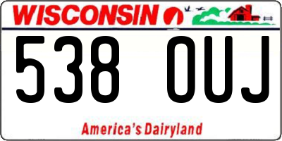WI license plate 538OUJ