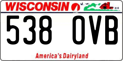 WI license plate 538OVB