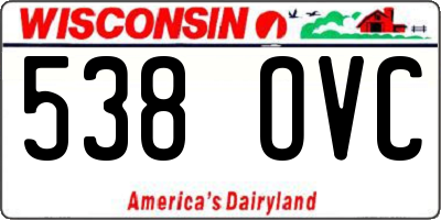 WI license plate 538OVC