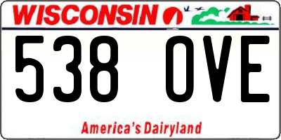 WI license plate 538OVE