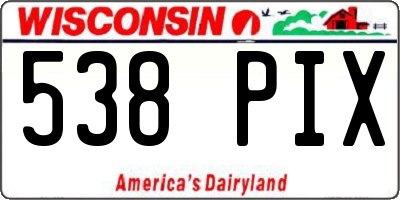 WI license plate 538PIX