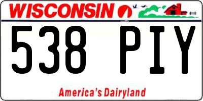 WI license plate 538PIY