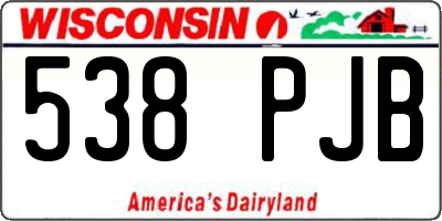 WI license plate 538PJB