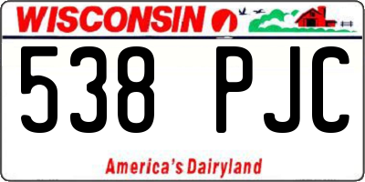 WI license plate 538PJC