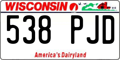 WI license plate 538PJD