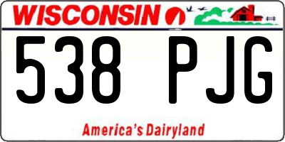 WI license plate 538PJG