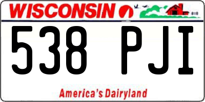WI license plate 538PJI