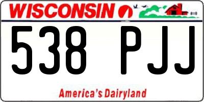 WI license plate 538PJJ