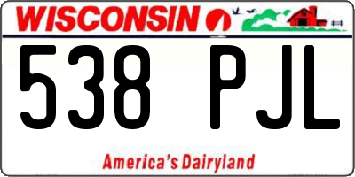 WI license plate 538PJL