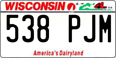 WI license plate 538PJM