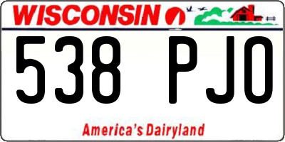 WI license plate 538PJO